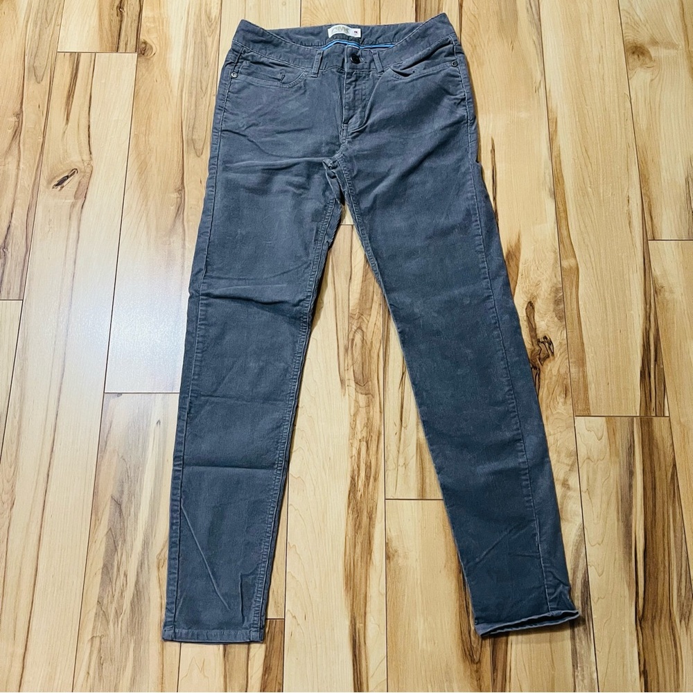 Mountain Khaki Women's Sz 4R Corduroy Pants Low Rise Slim Fit Grey Adventure